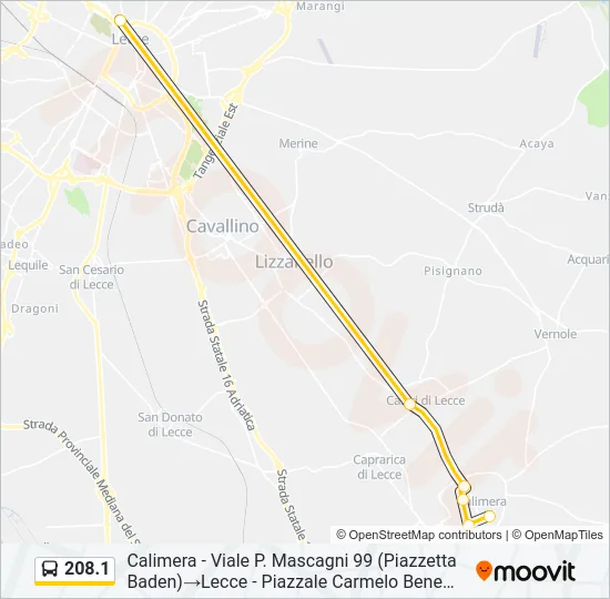 208.1 Bus Line Map