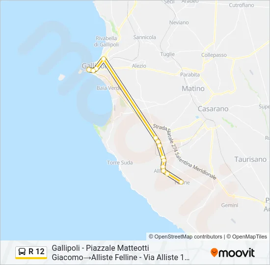 R 12 Bus Line Map
