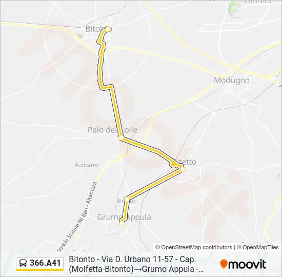 366.A41 Bus Line Map