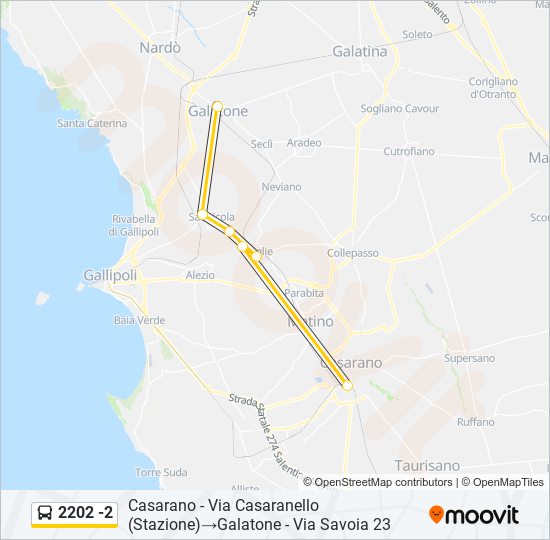 2202 -2 bus Line Map