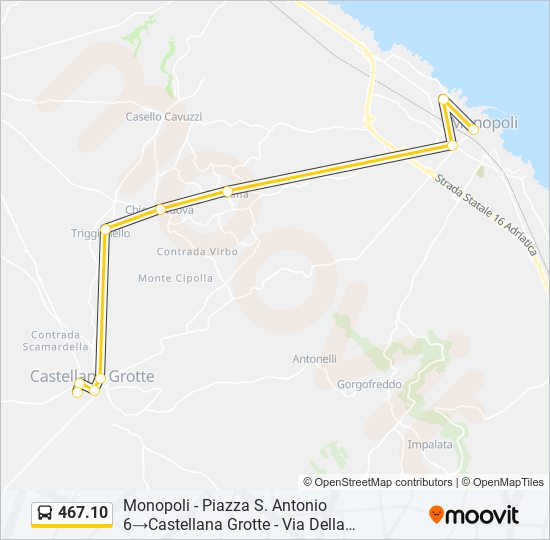 467.10 bus Line Map