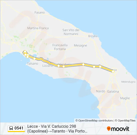 0541 Bus Line Map