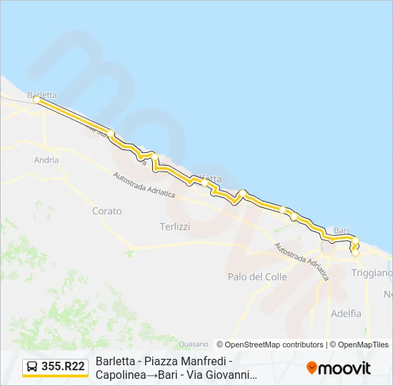 355.R22 Bus Line Map