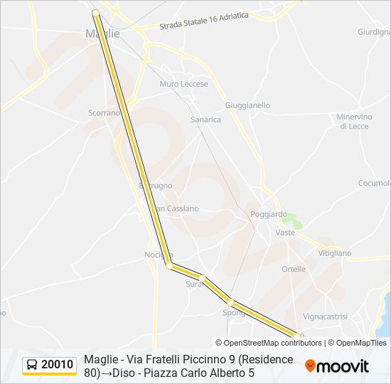 20010 bus Line Map