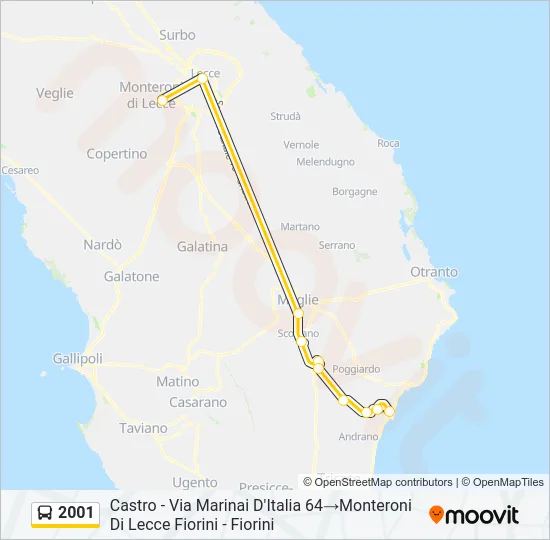 2001 Bus Line Map
