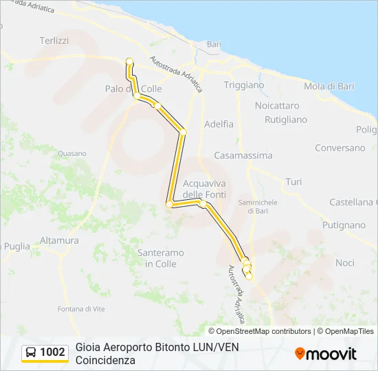 1002 Bus Line Map