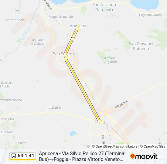 Percorso linea bus 64.1.41