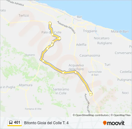 401 Bus Line Map
