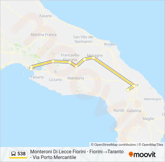 538 Bus Line Map