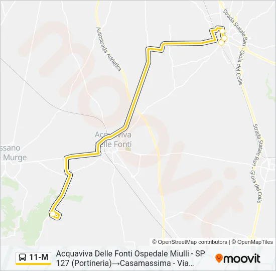 11-M Bus Line Map