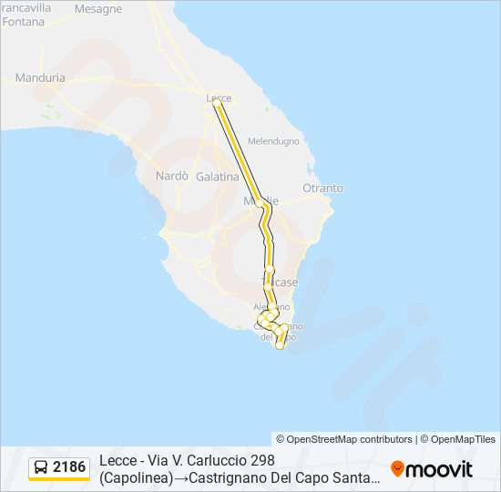 2186 bus Line Map