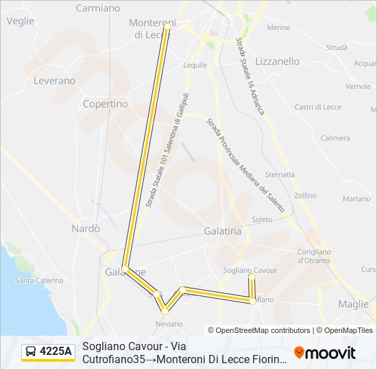 4225A bus Line Map