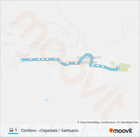 1 Bus Line Map