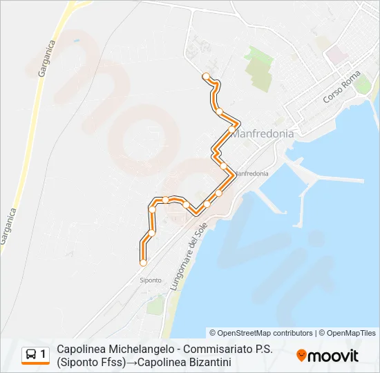 1 Bus Line Map