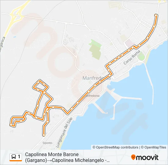1 Bus Line Map