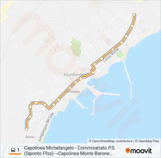 1 Bus Line Map