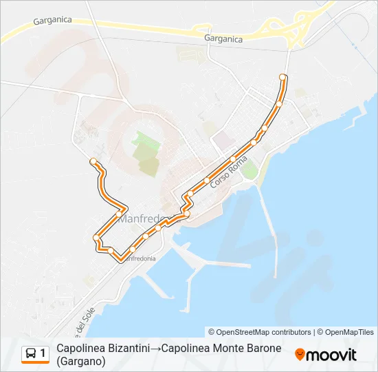 1 Bus Line Map