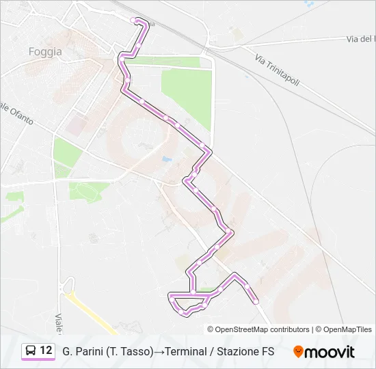 12 Bus Line Map
