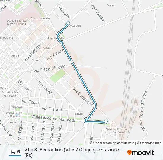 5 Bus Line Map