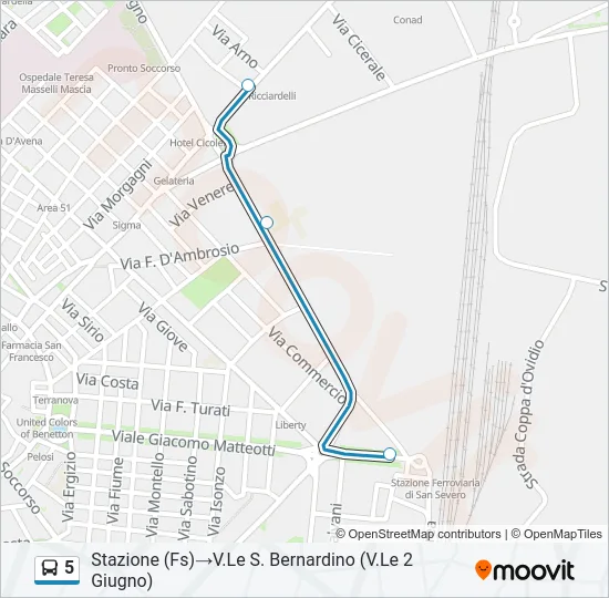 5 Bus Line Map