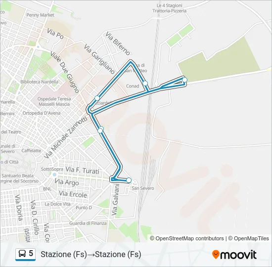 5 Bus Line Map