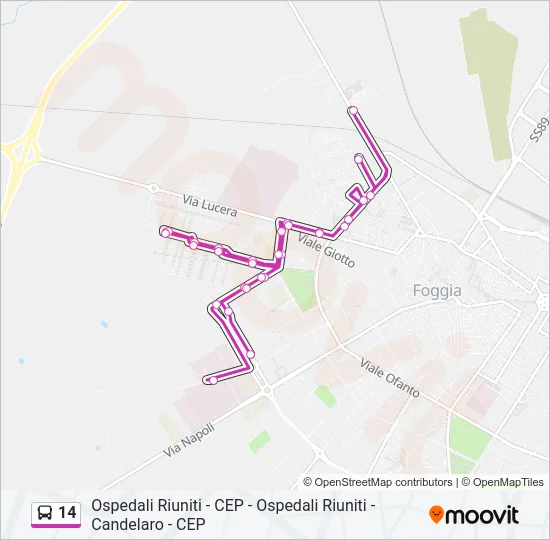 14 Bus Line Map