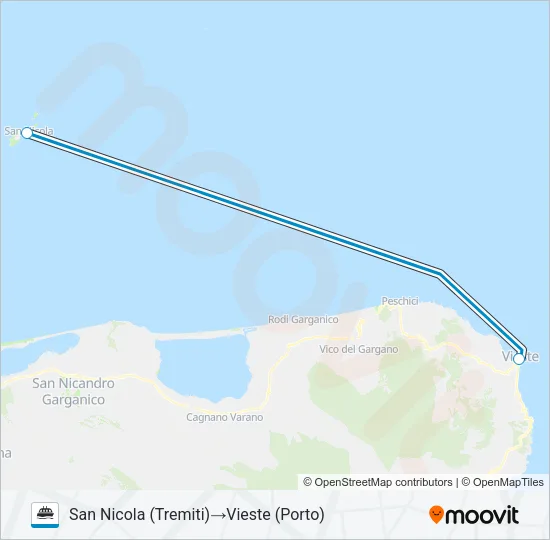 TREMITI JET Ferry Line Map