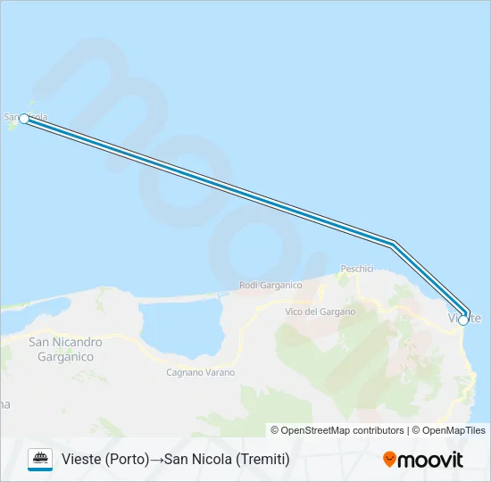 TREMITI JET Ferry Line Map