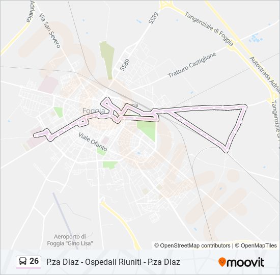 26 bus Line Map