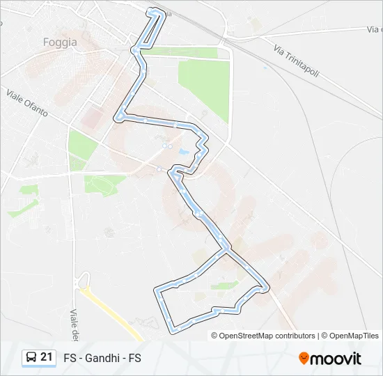 21 Bus Line Map