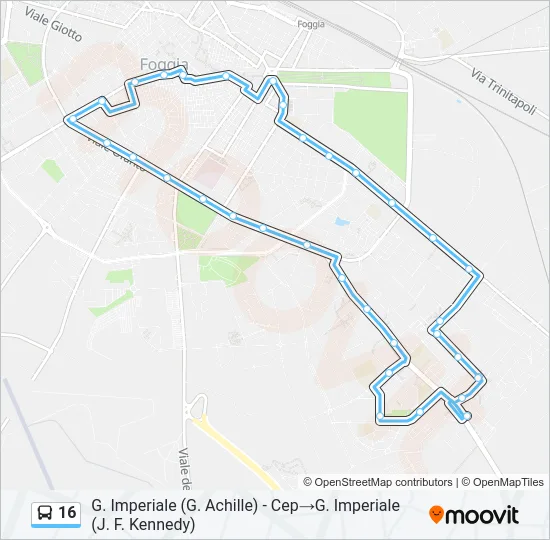 Percorso linea bus 16