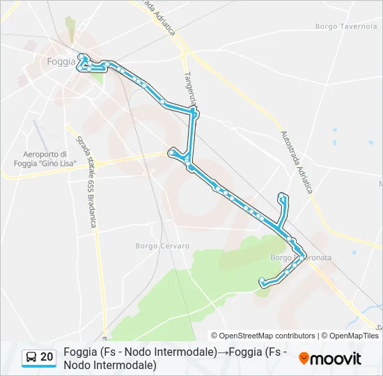 20 Bus Line Map