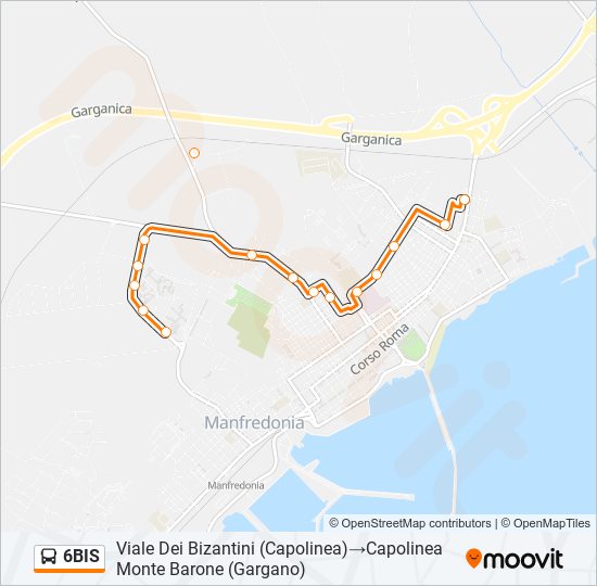 Percorso linea bus 6BIS