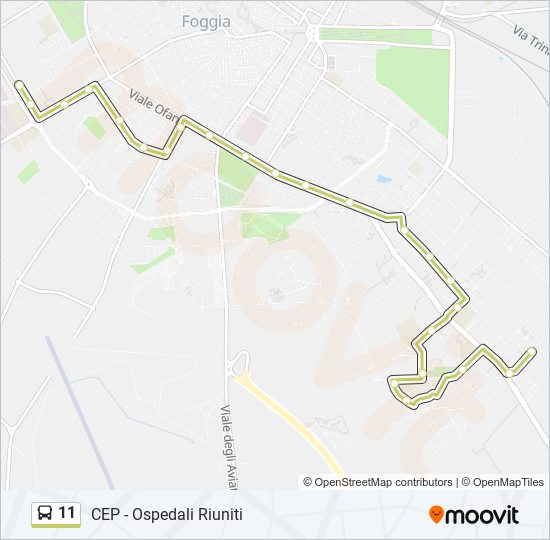 11 bus Line Map