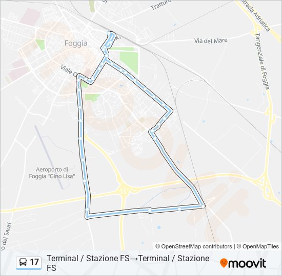 17 bus Line Map