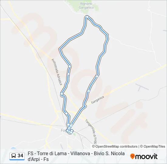 34 Bus Line Map