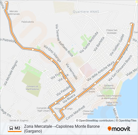 M2 bus Line Map