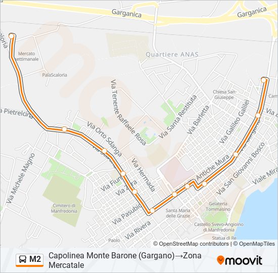 M2 bus Line Map