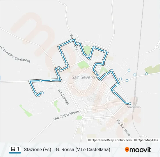 1 Bus Line Map