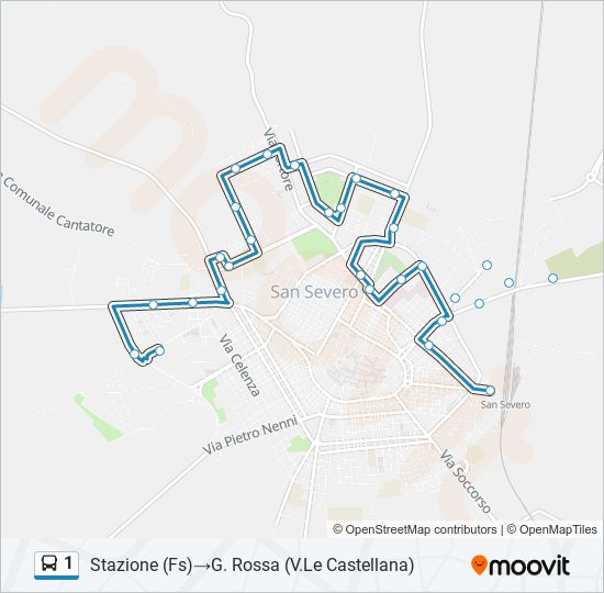 Percorso linea bus 1