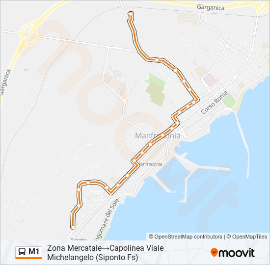M1 bus Line Map