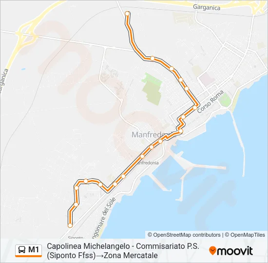 M1 Bus Line Map
