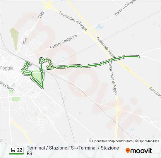 22 Bus Line Map