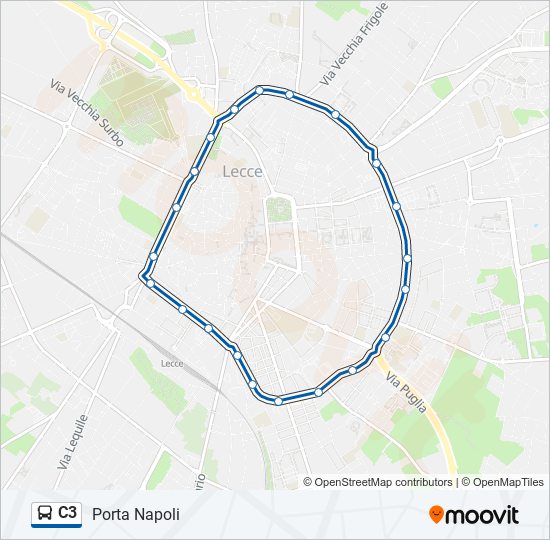 Percorso linea bus C3