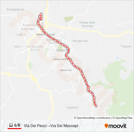 6/B Bus Line Map