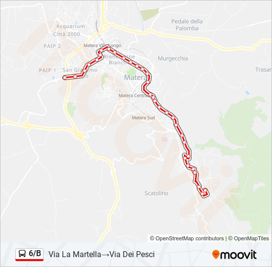 Percorso linea  6/B