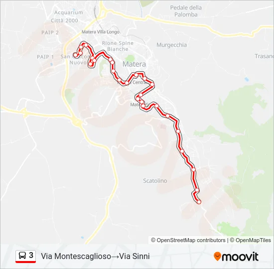 3 Bus Line Map