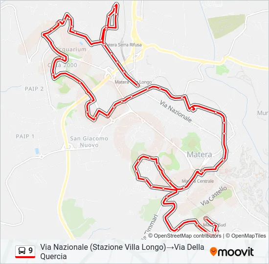 9 Bus Line Map