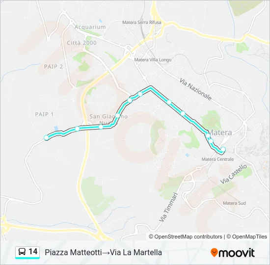 14 Bus Line Map