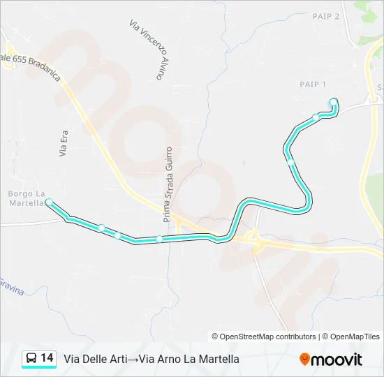 14 Bus Line Map